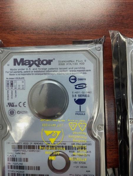 MAXTOR 80GB HDD DIAMONDMAX PLUS9E-H011-02-3880 (NEW) Qty:2