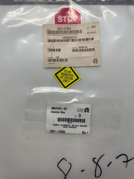 AMAT 0021-27653 GASKET, ALUMINUM, .005 THK, SHOWER HEAD (NEW) Qty:1